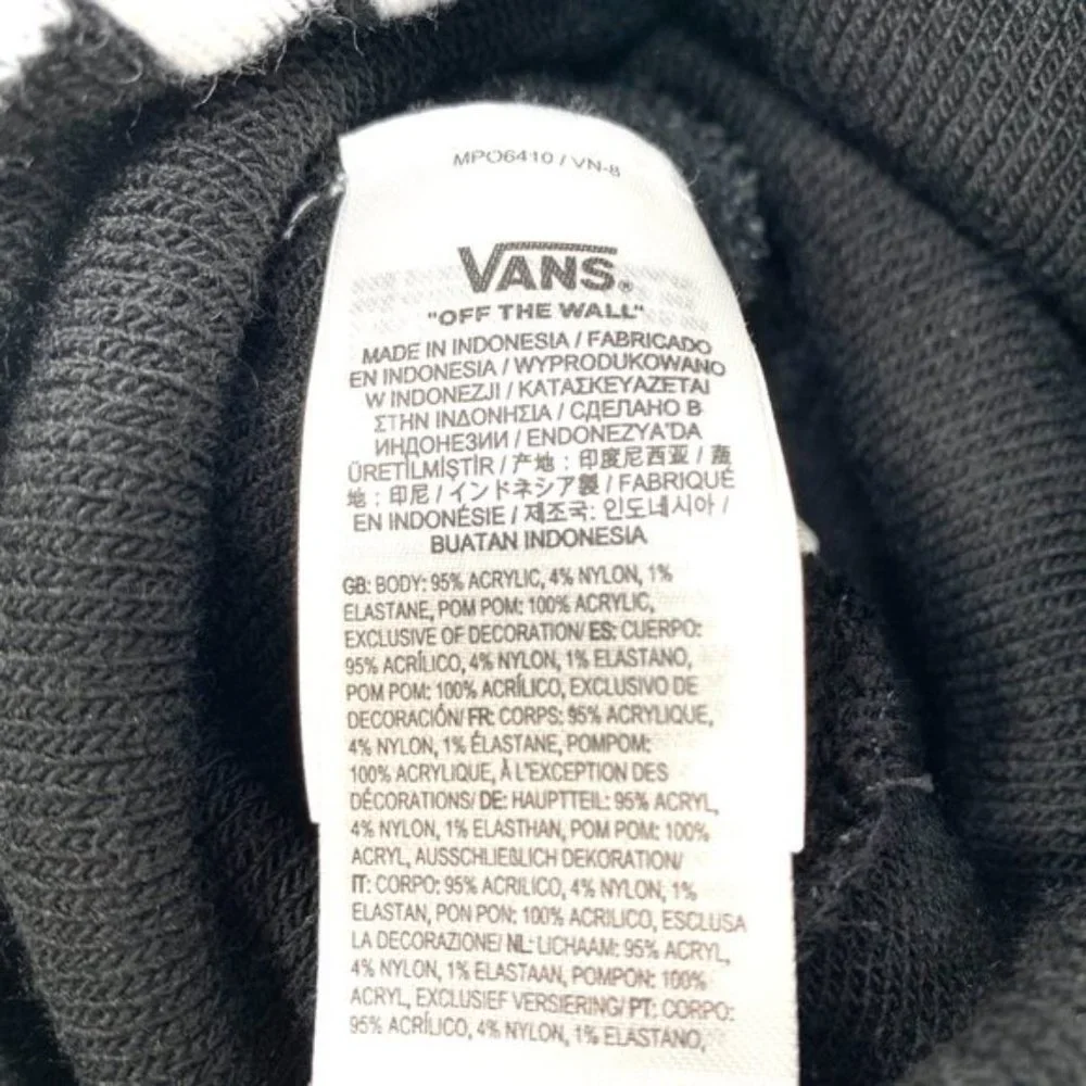 Vans WM Spirit Pom Black Checker Beanie Skateboarding Hat Women Men VN0A5LG3BLK - Picture 8 of 9